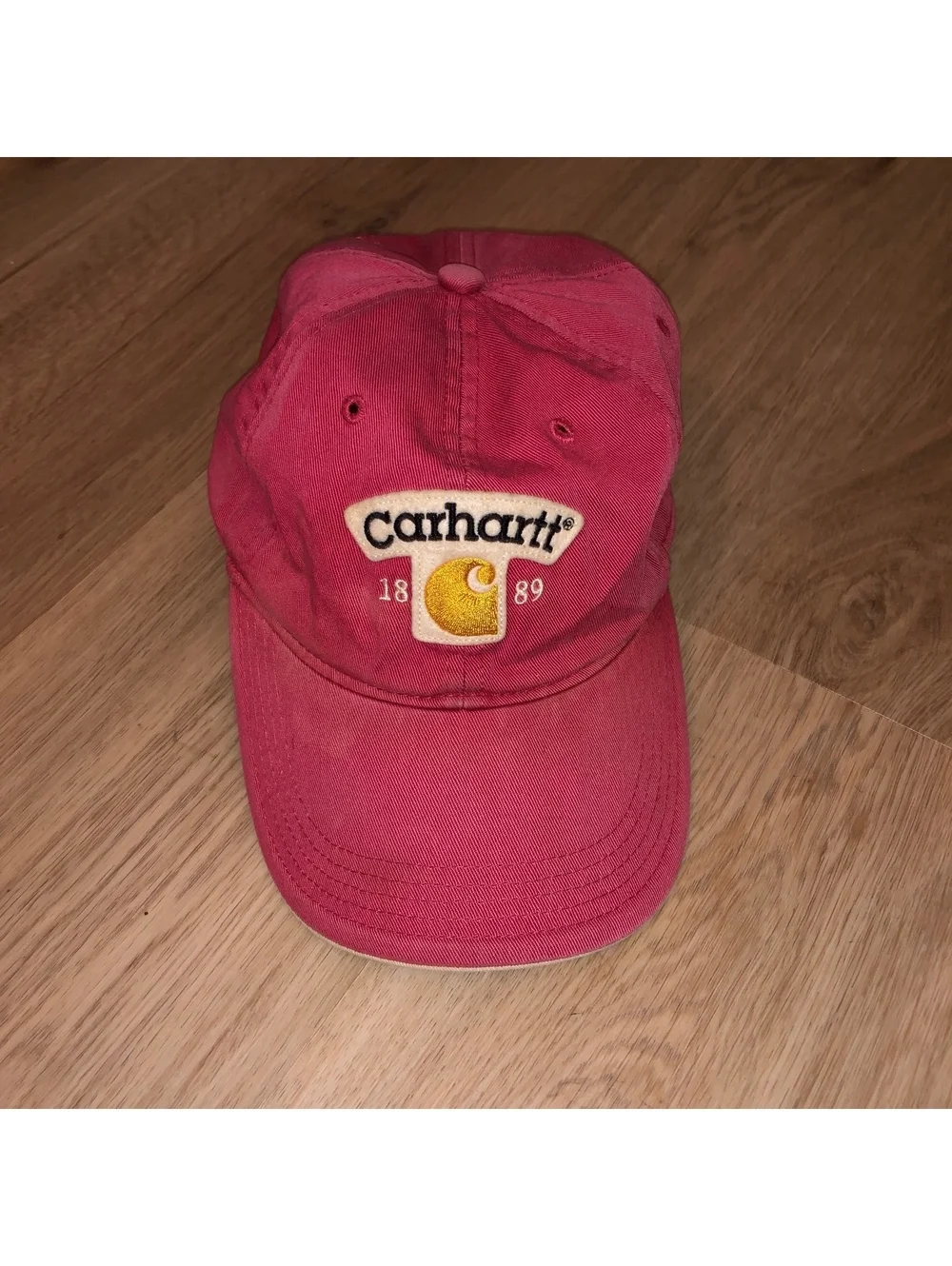 CARHARTT 1889 CANVAS RED ADJUSTABLE STRAPBACK HAT CAP VINTAGE STYLE